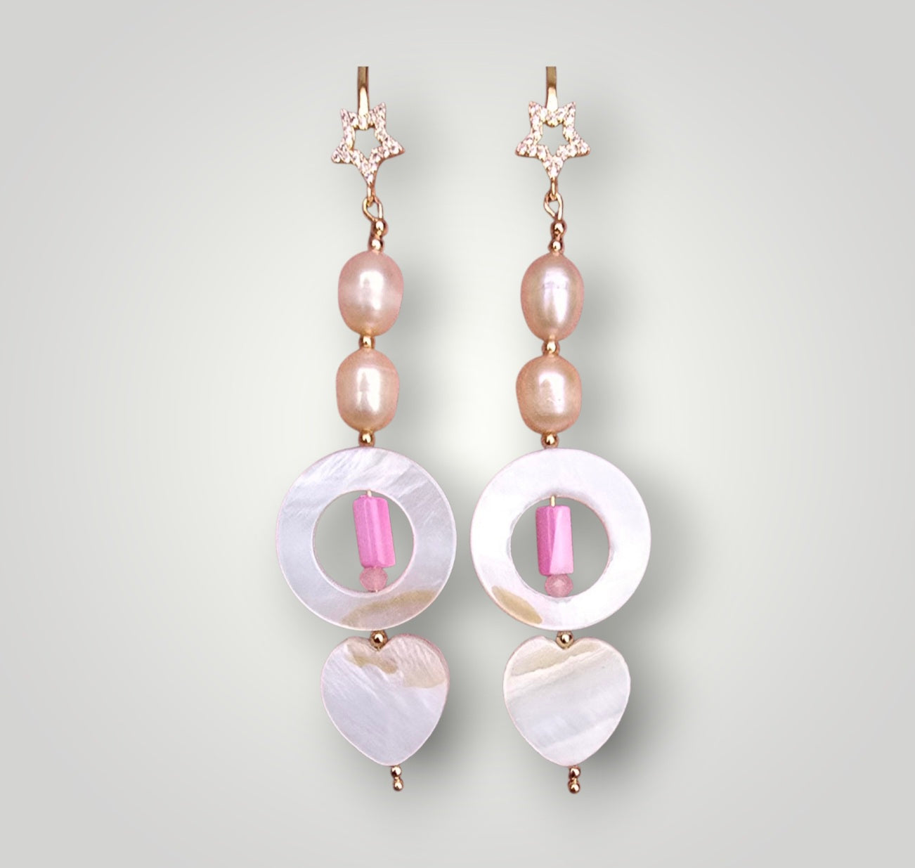 Pendientes de la colección: Perlas y Nácar