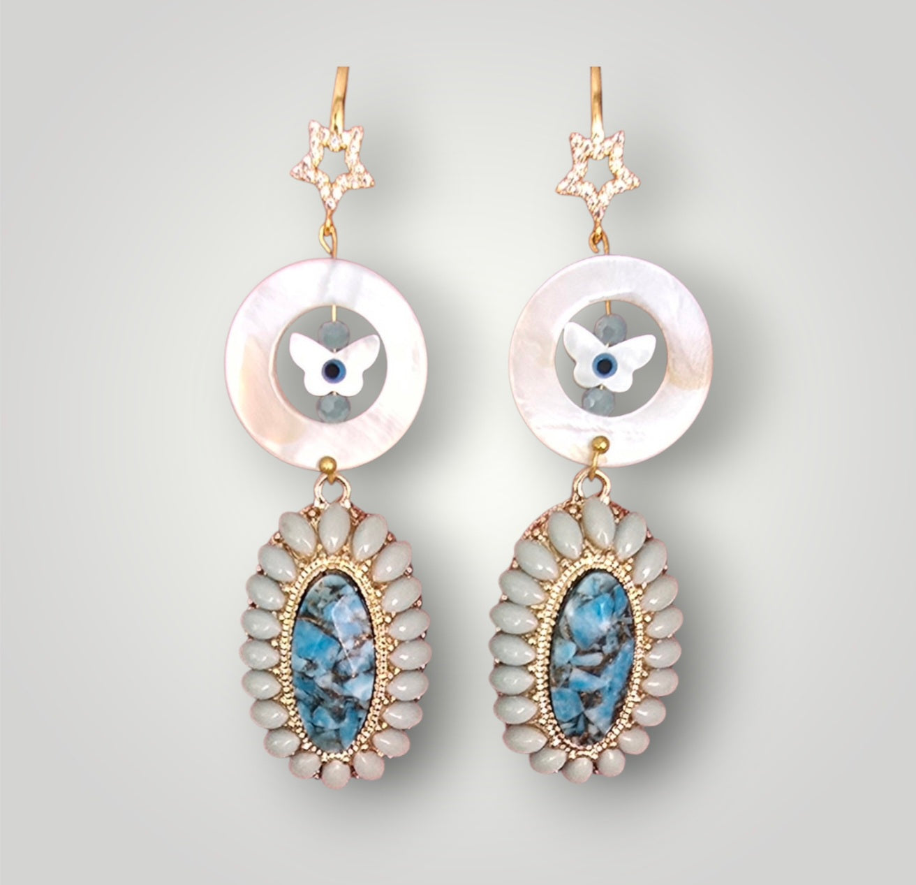 Pendientes de la colección: Nácar mariposa